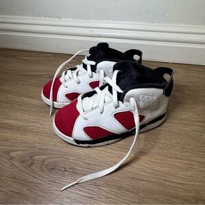 Jordan 6 Retro Kids White Red Black Sneakers